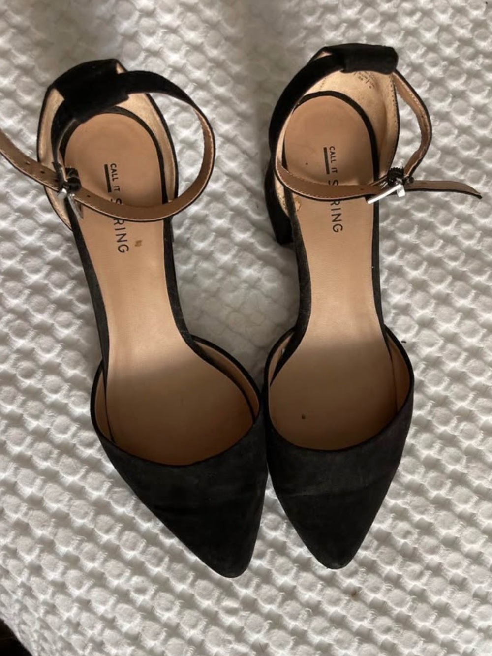Black Suede Block Heels